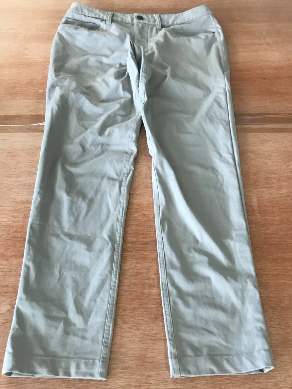 Lululemon ABC Slim Pants Men 28x28 Gray Low Rise Zip Pocket Athleisure Stretch